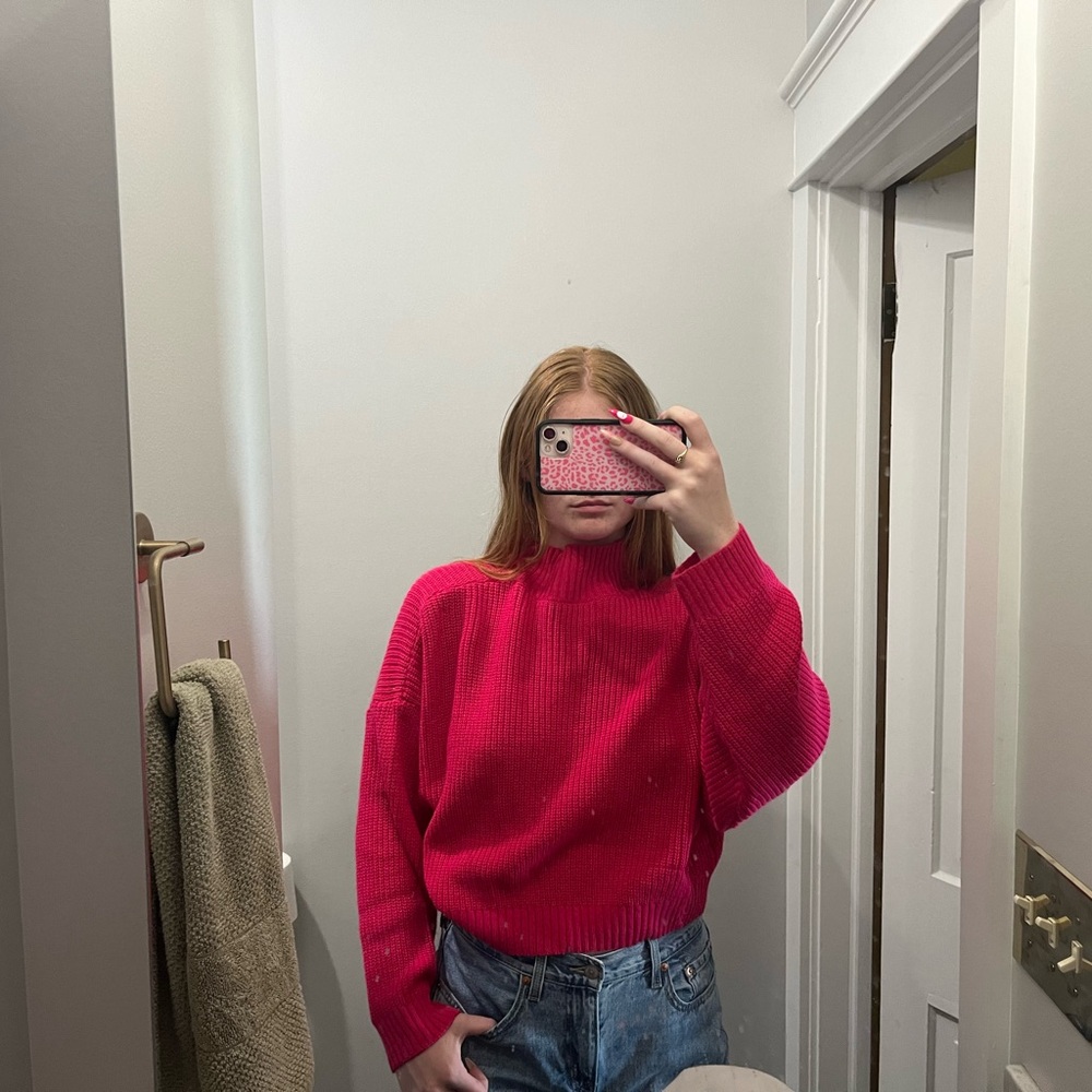 hot pink sweater